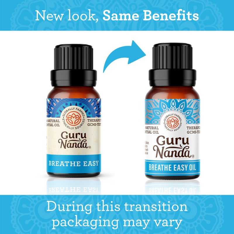 GuruNanda Breathe Easy Essential Oil (2x0.5 Fl Oz) - 100% Pure & Undiluted Aromatherapy Oil for Diffusers - Aids in Congestion for Easier Breathing - Image 2