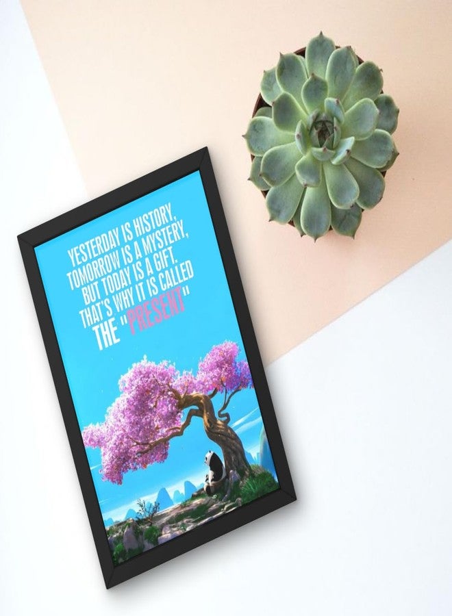 Rockery Frames ملصق مؤطر من فيلم كونغ فو باندا - مقاس A4 (8×12) مع إطار، يتضمن اقتباسًا من المعلم أوغواي: "الأمس تاريخ..." | لوح أكريليك 3 مم | ديكور غرفة الأطفال وديكور الأفلام - Image 3