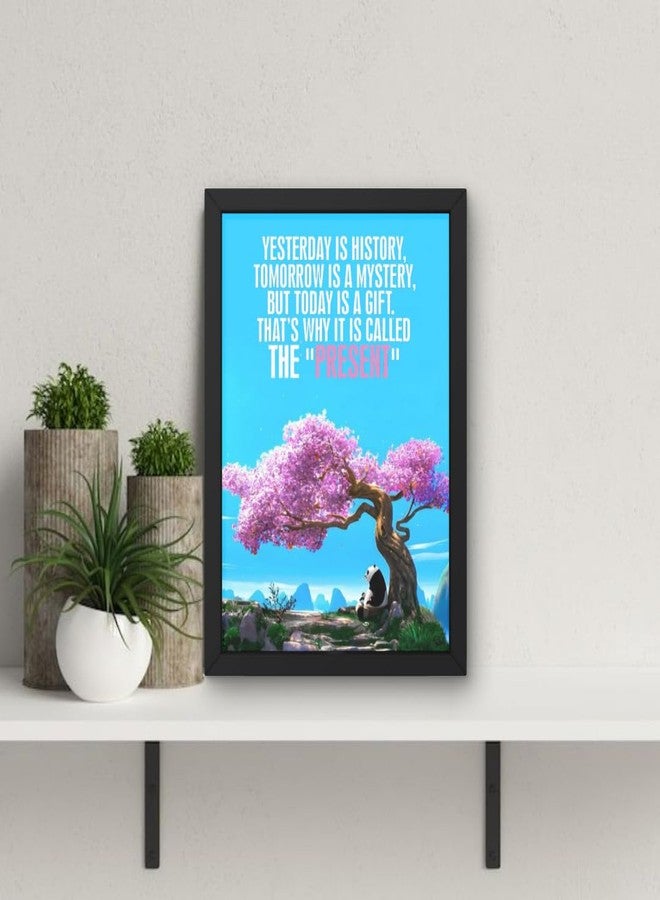 Rockery Frames ملصق مؤطر من فيلم كونغ فو باندا - مقاس A4 (8×12) مع إطار، يتضمن اقتباسًا من المعلم أوغواي: "الأمس تاريخ..." | لوح أكريليك 3 مم | ديكور غرفة الأطفال وديكور الأفلام - Image 2