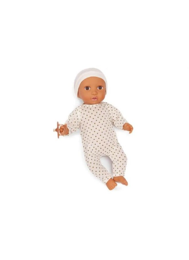 Lullababy 14" Baby Doll With Ivory Polka Dot Pajamas  - Image 4