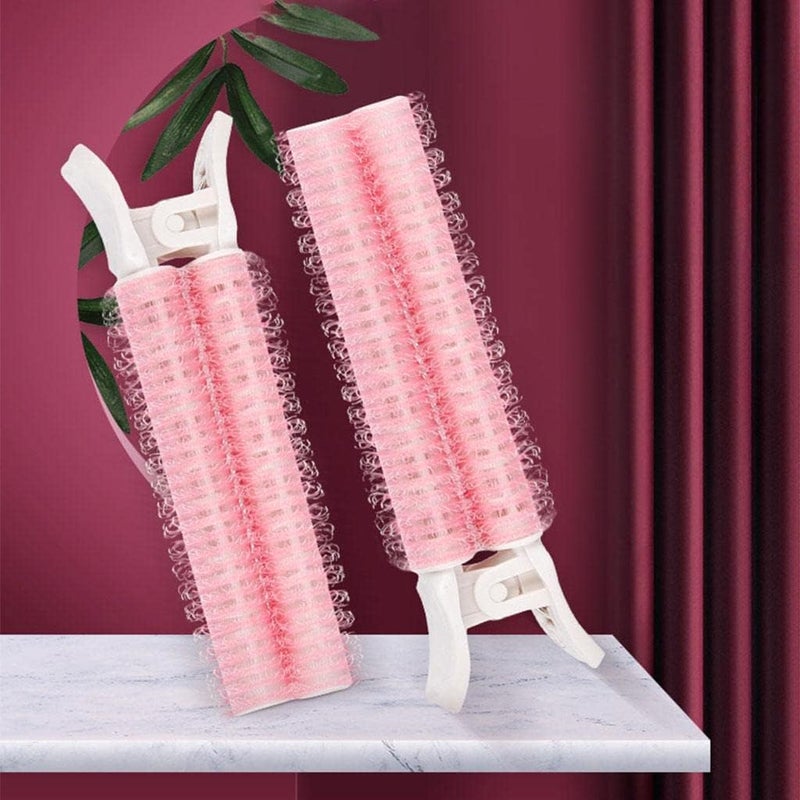 كلاراكو قطعتان من مشابك جذور الشعر البلاستيكية، أداة صالون تجميل، مشابك شعر طبيعية، أداة تصفيف، بكرات شعر، لتصفيف الشعر أثناء السفر أو العمل أو حتى في المنزل - وردي - Image 4