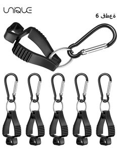 Unique 6 Pack Glove Clips for Work Glove Holders,Glove Belt Clip With Metal Carabiners,Easy to Wear Glove Clip, Tools, & Towel Holder, Ideal for Men Safety Construction Worker Guard Labor  - Image 1