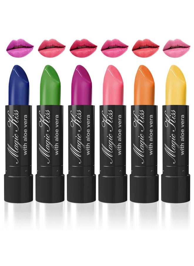 Magic Kiss - Color Changing Matte 6 Piece Lipstick Set Infused With Aloe Vera Made In Usa (Colors Of Aloha 1) - Image 1