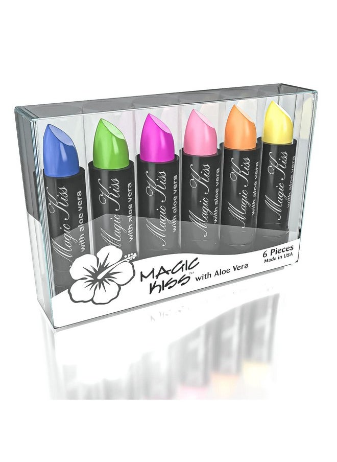Magic Kiss - Color Changing Matte 6 Piece Lipstick Set Infused With Aloe Vera Made In Usa (Colors Of Aloha 1) - Image 1