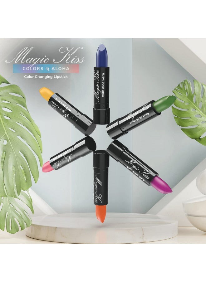 Magic Kiss - Color Changing Matte 6 Piece Lipstick Set Infused With Aloe Vera Made In Usa (Colors Of Aloha 1) - Image 1