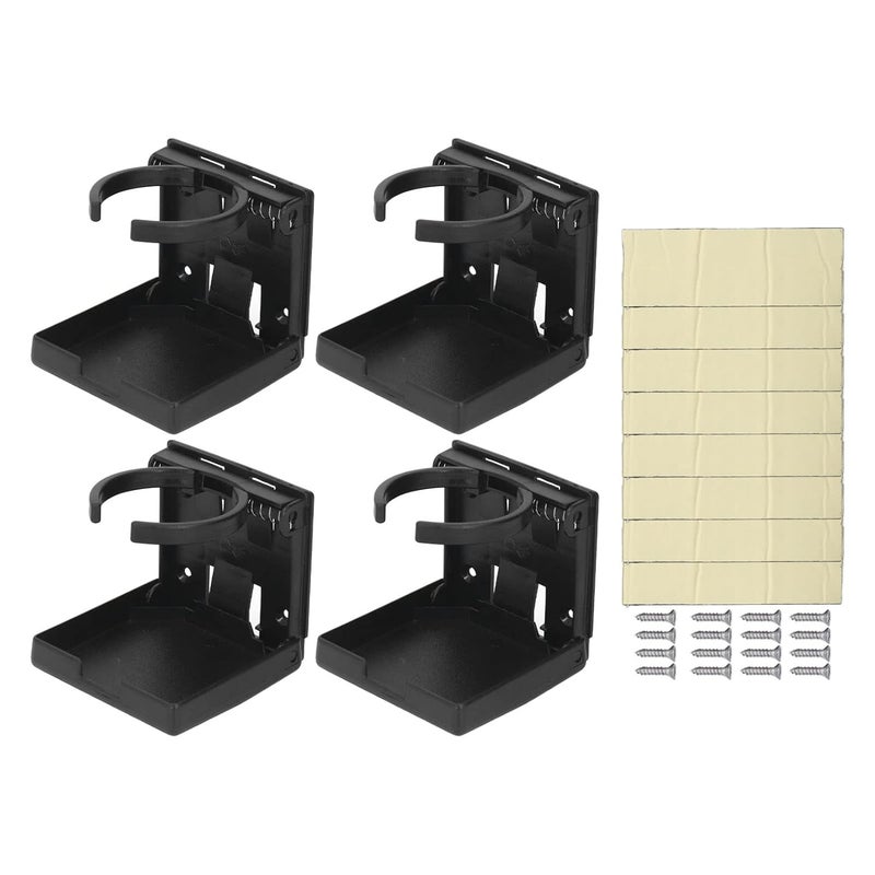 4-piece adjustable cup holder, scratch resistant, foldable vertical positioning cup holder, suitable for trucks, cars, boats (black) - Image 4