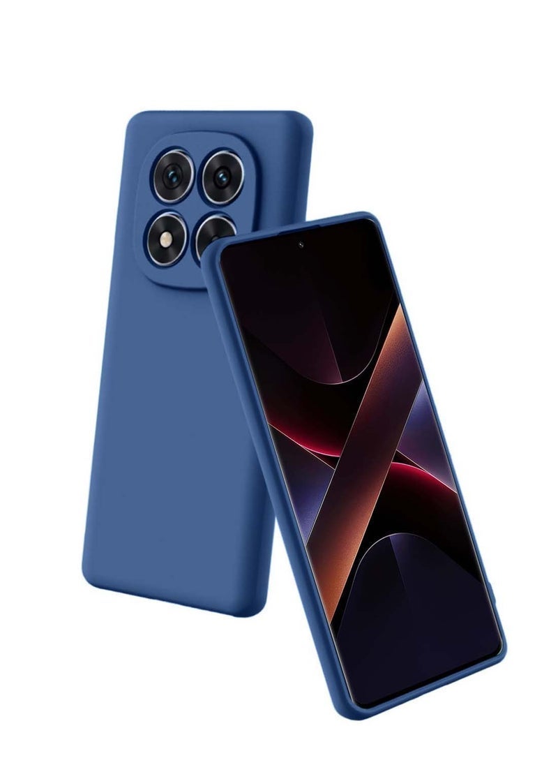 راكسوم جراب سيليكون سائل ناعم فاخر لهاتف Xiaomi Poco X7 5G 2025 - أزرق داكن | غطاء خلفي واقٍ مقاوم للصدمات | تصميم نحيف | مقاوم لبصمات الأصابع | حماية كاملة للحواف | سطح أملس ومريح - Image 1