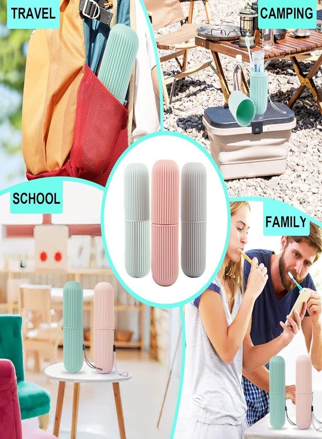 TECHNOWAYS SOLUTION TECHNOWAYS SOLUTION Capsule Shape Travel Toothbrush Toothpaste Case Holder Portable Toothbrush Storage Plastic Toothbrush Holder.(Pack of 3) Multi-Coloured - Image 3