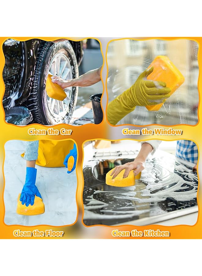 Excefore Pack Of 12 Large Grouting Sponges, Car Wash Cleaning Sponge Pad, Bulk Multi-Purpose Cleaning Pads For Car Wash, Dishes, Tile, And Bike Detailing (7.5 X 5.5 X 1.9 Inch) - Image 2