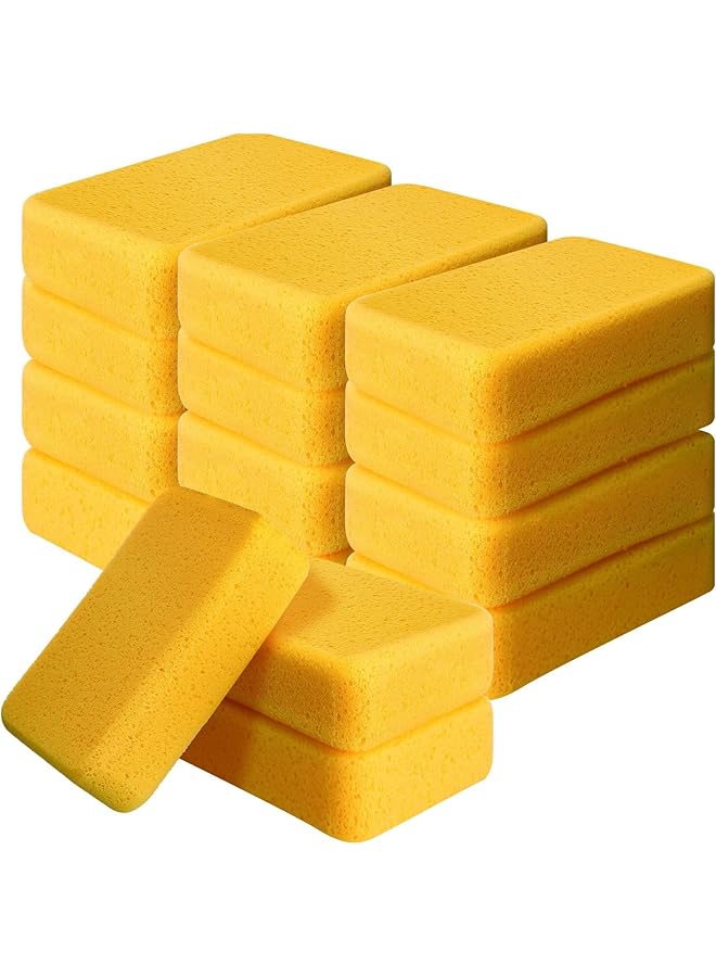 Excefore Pack Of 12 Large Grouting Sponges, Car Wash Cleaning Sponge Pad, Bulk Multi-Purpose Cleaning Pads For Car Wash, Dishes, Tile, And Bike Detailing (7.5 X 5.5 X 1.9 Inch) - Image 1