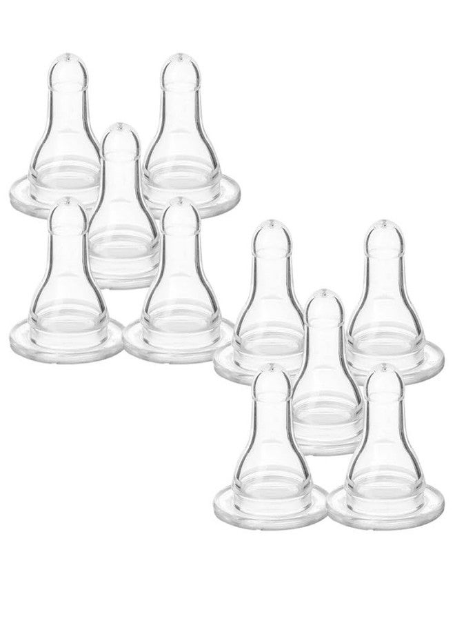 RB POINT Gentle Flow Nipple: Ensures a Tender Feeding Experience (Pack of 10 Niples, Suitable for All Bottle, Silicone) - Image 1