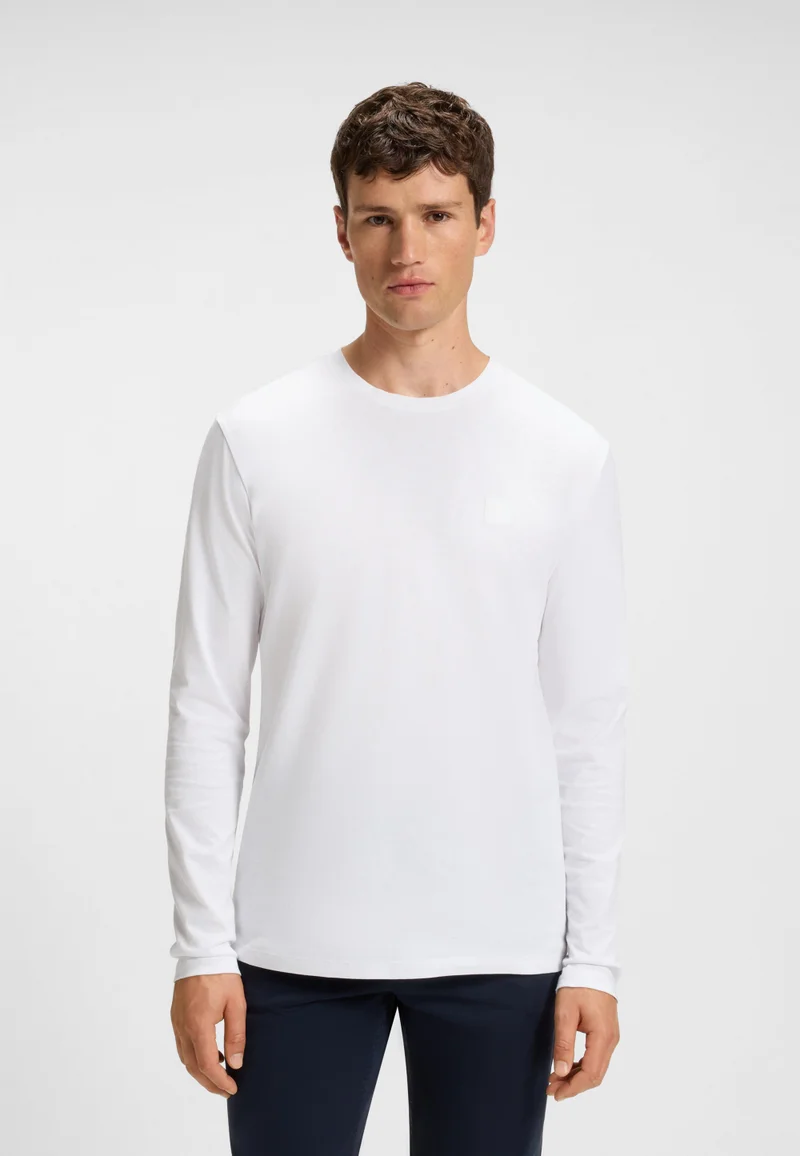 BOSS Long-sleeved T-shirt in cotton with logo patch