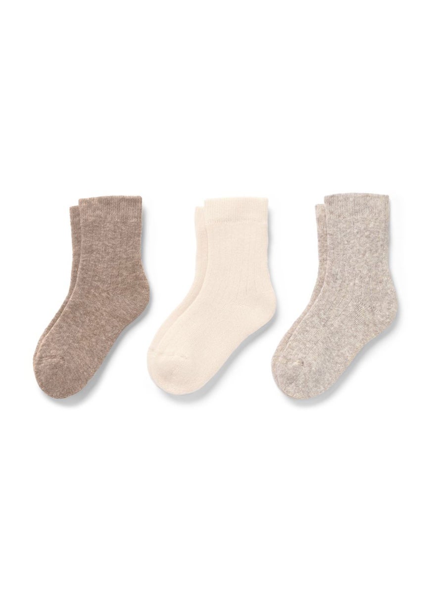 Tchibo Toddlers Boy 3 Pair Textured Socks, Beige  - Image 3