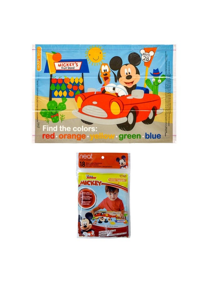 Disney Disney Mickey Mouse Table Topper Disposable Stick-on Placemats in Reusable Package, 12" x 18", 18 Count - Image 1