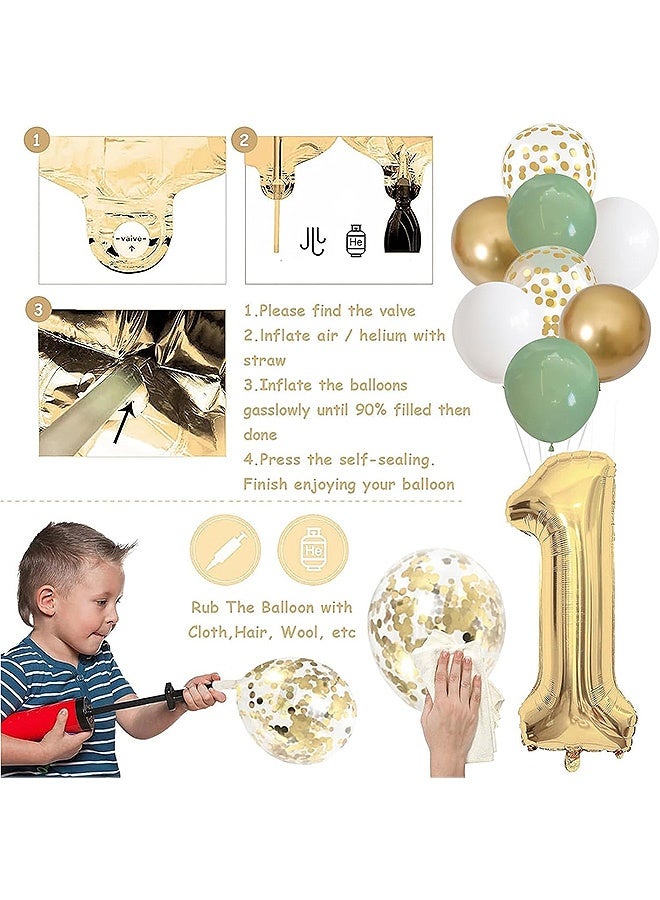 إم إكس إن زينة عيد الميلاد الحادي والعشرين، مجموعة زينة عيد الميلاد للرجال والنساء، لافتة سعيدة مع غطاء كعكة رقم 21 بالون من رقائق الألومنيوم وبالونات ذهبية بيضاء باللون الأخضر الفاتح - Image 4