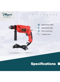 Hillgrove Hillgrove HGCM393M1 700W Power Drill Machine with 5in1 Screwdriver 5Pcs Wood Drill Bits and Wood Hole Saw Bits Set for Making Holes in WoodMetalConcrete with Variable Speed and Reverse Rotation  - Image 4