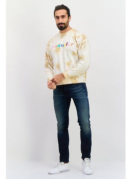 Wrangler Men Crew Neck Short Sleeve Graphic Sweatshirt, Beige Combo  - Image 4
