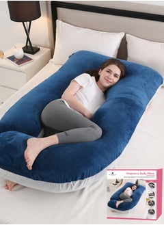 Donetella Pregnancy Pillow G-Shape Long Maternity Pillow, 180 Cm Full Body Support, Removable and Washable Velvet Cover-Complete Support for Back, Hips, Legs, Belly, Grey Blue  - Image 1