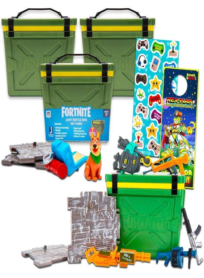 Fortnite Blind Box Party Favors Set - Bundle with 3 Loot Battle Box Mystery Toys Plus Stickers | Fortnite Figurines for Kids - Image 1