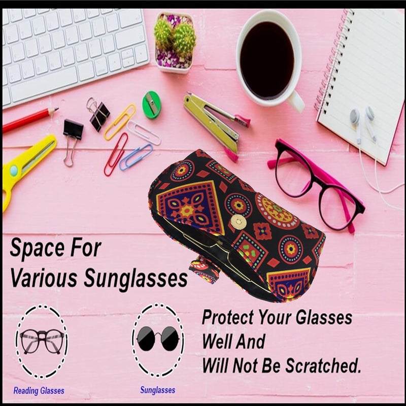 STYLE BITE Store STYLE BITE Handmade Fabric Sunglasses Case with Floral Print | Eyeglass Case for Women & Men | Soft Padded Spectacle Holder with Magnetic Button | Travel Glasses Pouch - Image 4