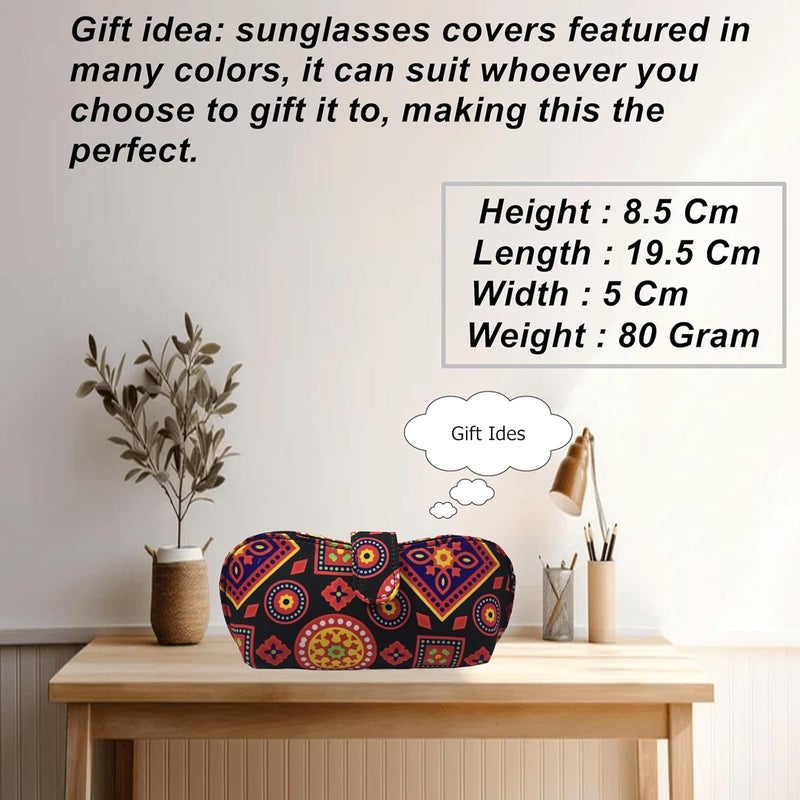 STYLE BITE Store STYLE BITE Handmade Fabric Sunglasses Case with Floral Print | Eyeglass Case for Women & Men | Soft Padded Spectacle Holder with Magnetic Button | Travel Glasses Pouch - Image 5