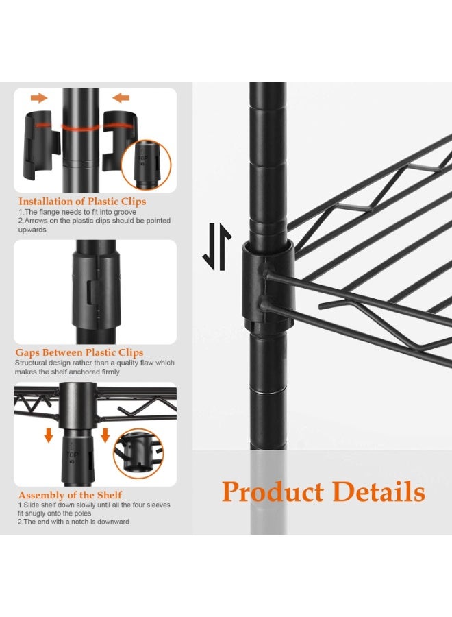 Forthcan Heavy Duty Freestanding Clothes Rack, Large Wardrobe Closet Organizer with Shoe Rack, Hanging Rod, and Adjustable Shelf (Black) - Image 5