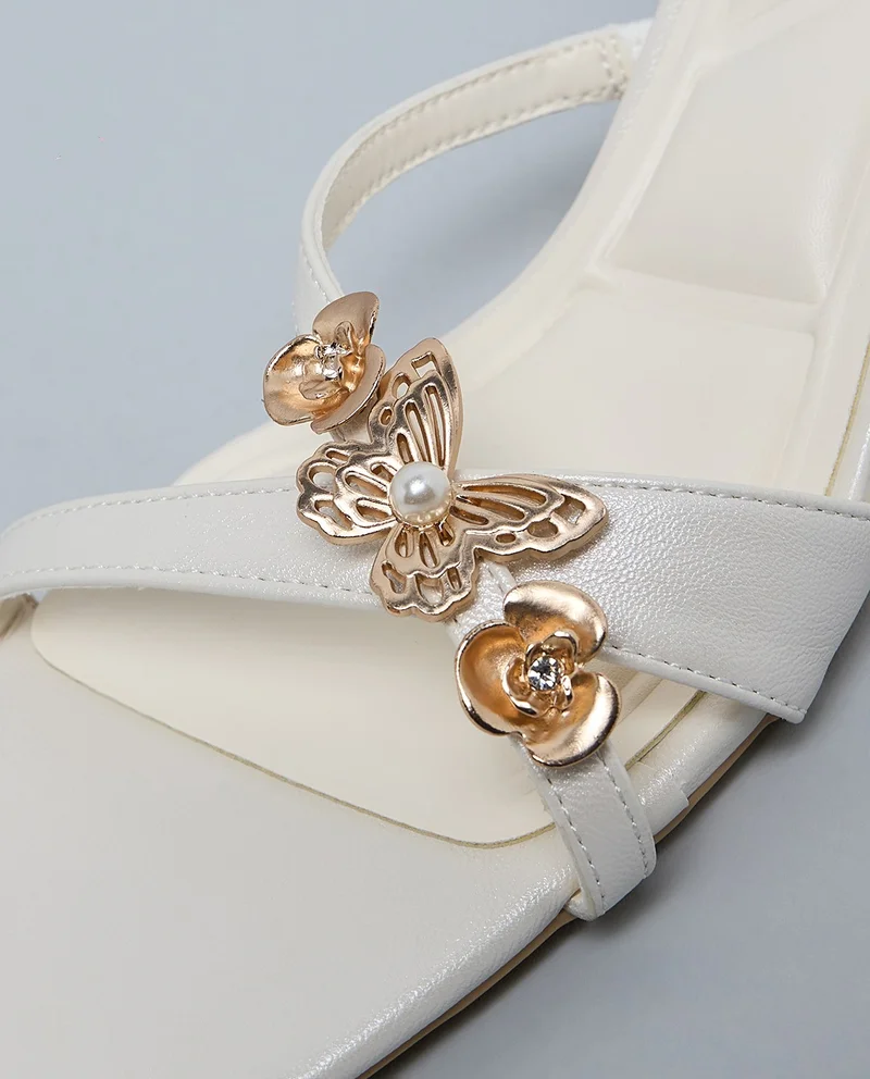 R&b  Metal Accent Heeled Sandals for Women | Best Price UAE