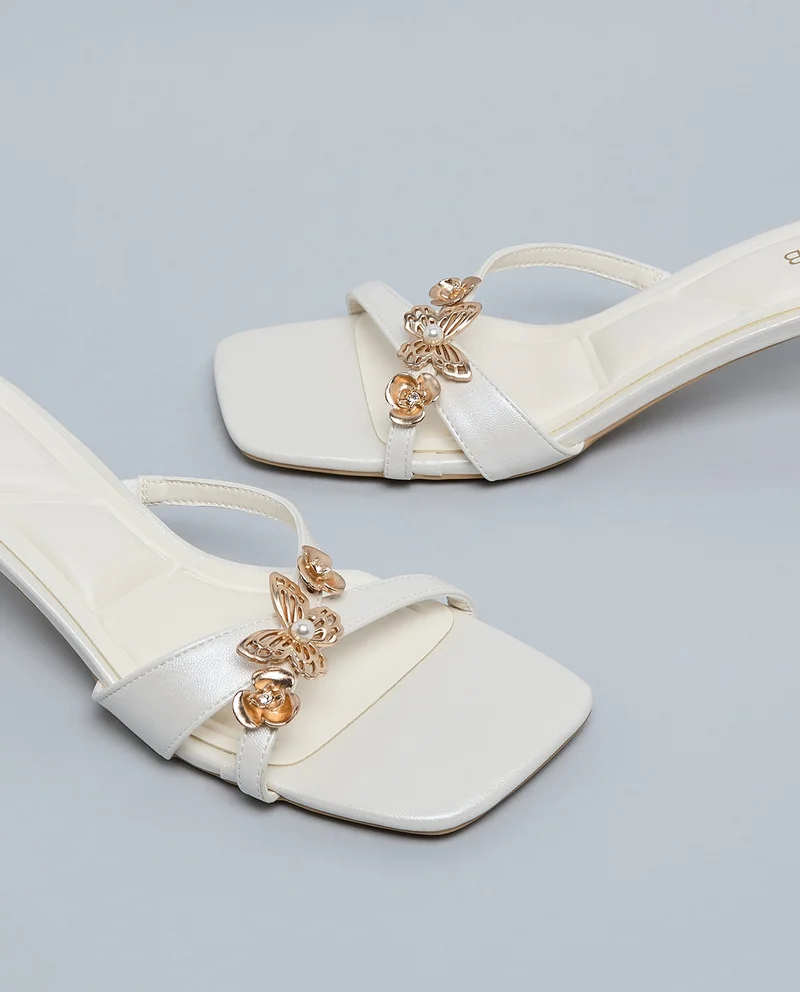 R&b  Metal Accent Heeled Sandals for Women | Best Price UAE