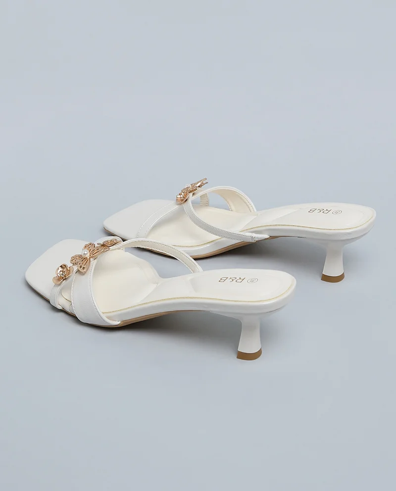 R&b  Metal Accent Heeled Sandals for Women | Best Price UAE