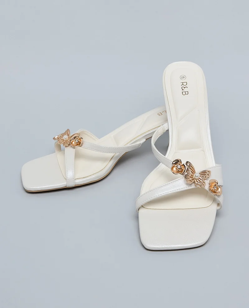 R&b  Metal Accent Heeled Sandals for Women | Best Price UAE