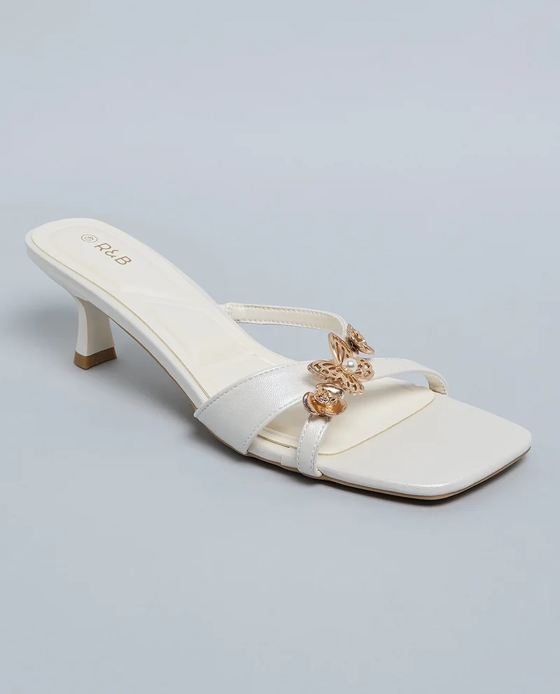 Metal Accent Heeled Sandals