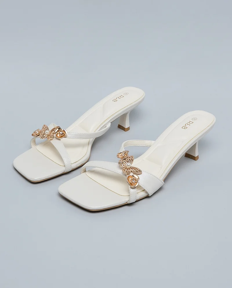 R&b  Metal Accent Heeled Sandals for Women | Best Price UAE