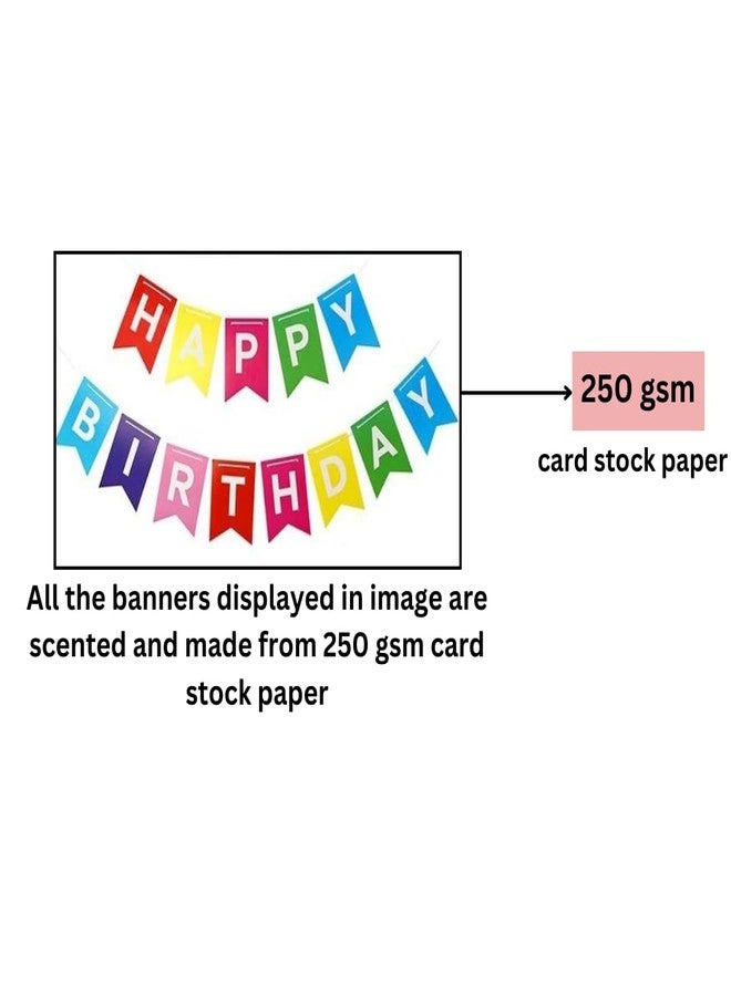 HK balloons 51Pcs Set Rainbow Happy Birthday Banner And Assorted Multicolour Card Stock Paper Balloons For Birthday Decoration - Image 4