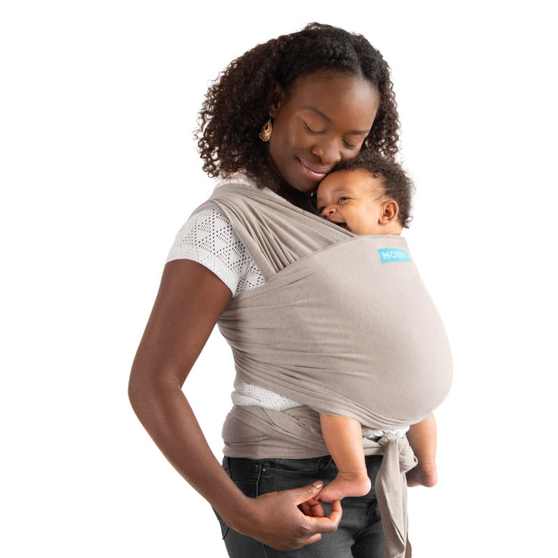 Moby Baby Wrap Carrier Element for Newborns to Toddlers (8-33lbs), Infant Sling Carrier, Ultra Lightweight & Hands Free Design, Adjustable for All Body Types (Taupe) - Image 1
