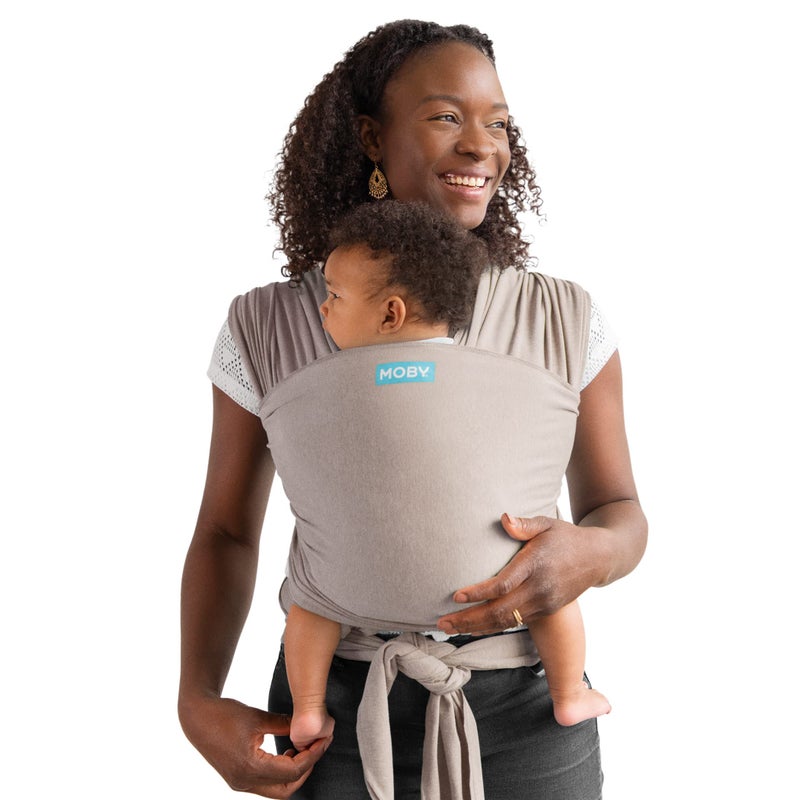 Moby Baby Wrap Carrier Element for Newborns to Toddlers (8-33lbs), Infant Sling Carrier, Ultra Lightweight & Hands Free Design, Adjustable for All Body Types (Taupe) - Image 5