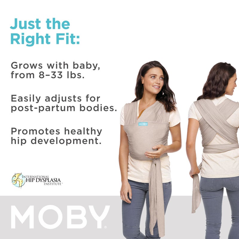 Moby Baby Wrap Carrier Element for Newborns to Toddlers (8-33lbs), Infant Sling Carrier, Ultra Lightweight & Hands Free Design, Adjustable for All Body Types (Taupe) - Image 2
