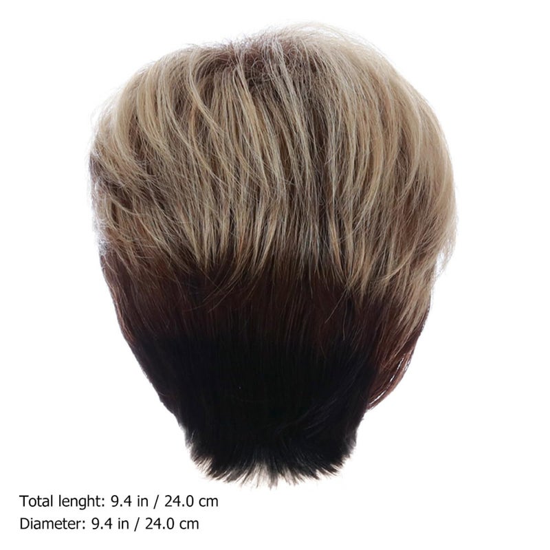 FAVOMOTO Short Tilted Bang Wig for Women, Synthetic Short Hairpiece with Angled Fringe, Party Wig Hair Accessory for Daily Wear and Costume - Image 2