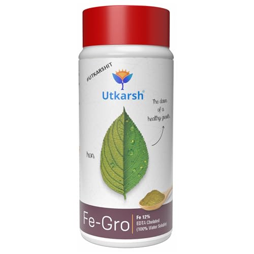 Utkarsh Iron - 12% EDTA Chelated for Plants, 100% Water Soluble Fertilizers, Micronutrients for Vegetables, Fruits, Flowers & Home Garden, Correct Iron Deficiency | FeGro (250 gm; Pack of 1) - Image 1
