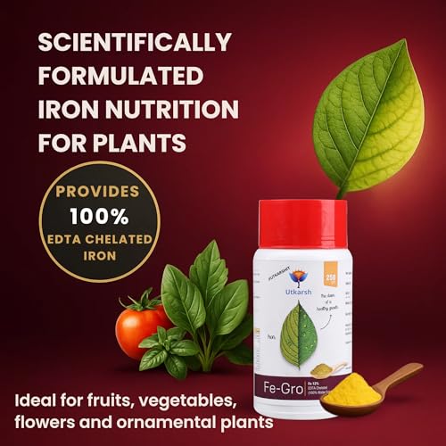 Utkarsh Iron - 12% EDTA Chelated for Plants, 100% Water Soluble Fertilizers, Micronutrients for Vegetables, Fruits, Flowers & Home Garden, Correct Iron Deficiency | FeGro (250 gm; Pack of 1) - Image 2
