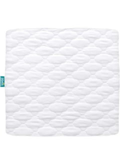 Biloban Biloban Playard Mattress Cover -for Square Play Yard, Perfect for New Room2 / TotBloc Portable Playard, Waterproof, Ultra Soft, Fitted Playpen Mattress Cover, White  - Image 1