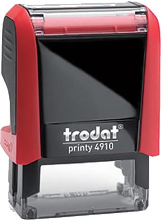 Trodat 4910 ختم أسود من الفelt لجسم أحمر 