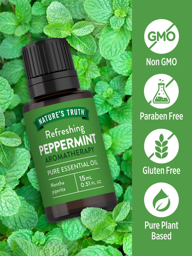 Nature's Truth Peppermint Essential Oil | 15 mL | for Diffusers and Aromatherapy | Plant Based, Non-GMO & Gluten Free - Image 3