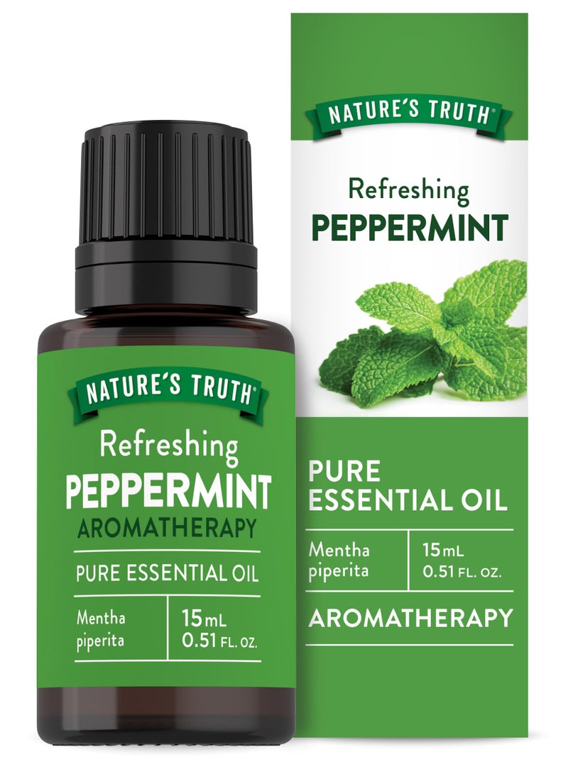 Nature's Truth Peppermint Essential Oil | 15 mL | for Diffusers and Aromatherapy | Plant Based, Non-GMO & Gluten Free - Image 1