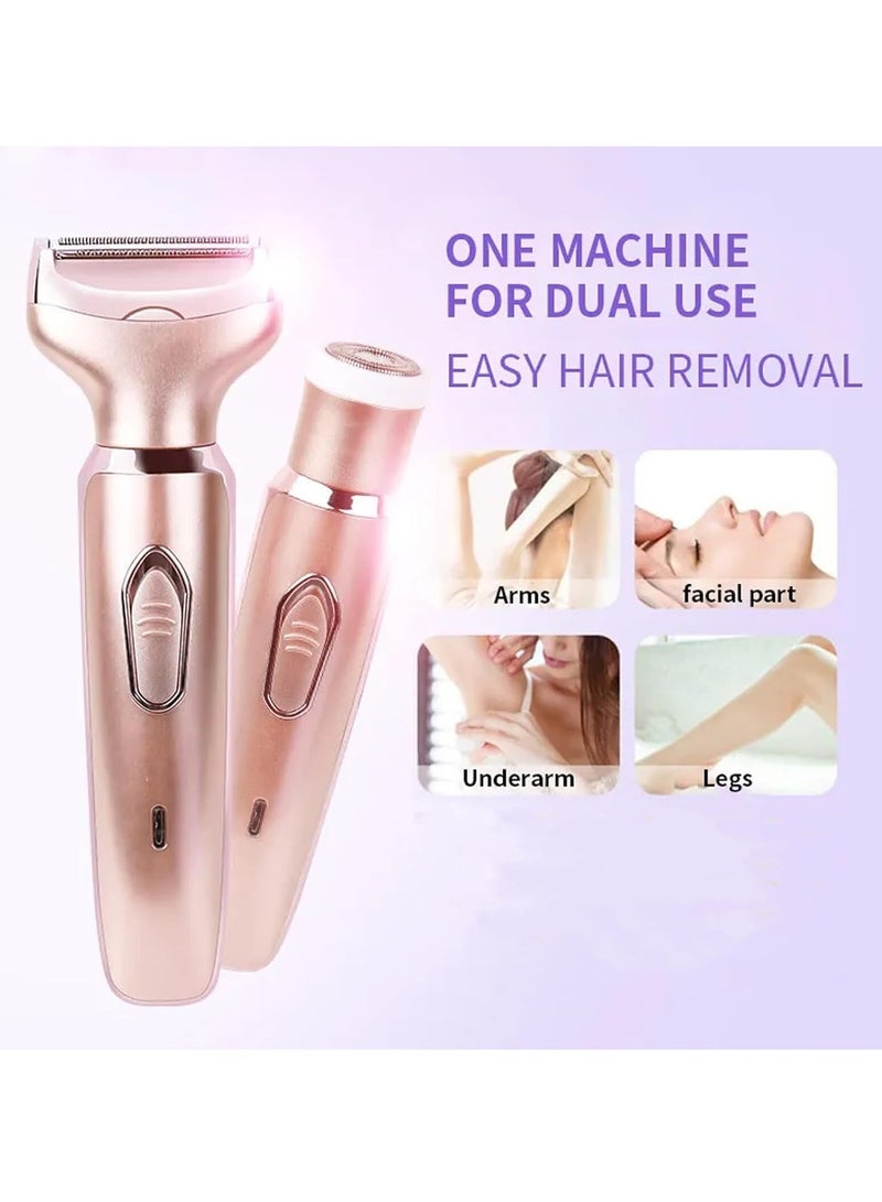 Women's Electric Shaver 2-in-1 Painless Hair Remover Wet  Dry Use Detachable Head Suitable for Whole Body, Face, Underarms, Legs USB Rechargeable  Portable - Image 2
