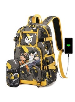 Naruto Joint Junior High School Student Backpack Primary School Student Large Capacity School Bag Pencil Case Set 47*14*30cm