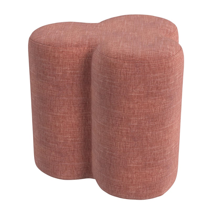 HomePop Upholstered Clover Shaped Ottoman|HomePop Home DÃ©cor|Foot Rest Ottoman - Pink Chenille - Image 4