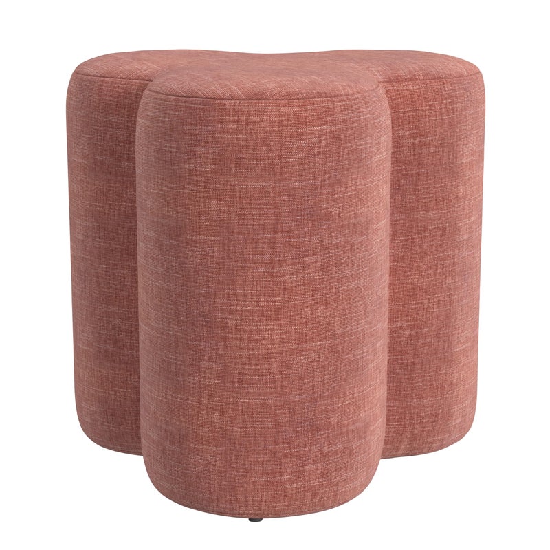 HomePop Upholstered Clover Shaped Ottoman|HomePop Home DÃ©cor|Foot Rest Ottoman - Pink Chenille - Image 1