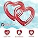 Sumind 2 Pcs Heart Pool Floats Inflatable Swim Rings 473 x 394 Inch Bachelorette Floaties Heart Shaped Swimming Loungers Tube for Wedding Bride Summer Beach Party DecorationsRed - Image 4