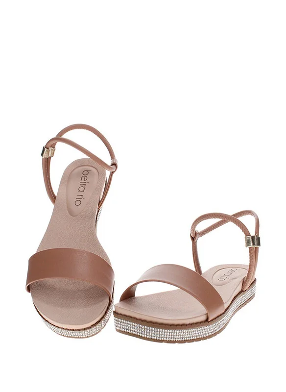 Beira Rio Beira Rio Ladies Flat Sandals Nude | Made In Brazil