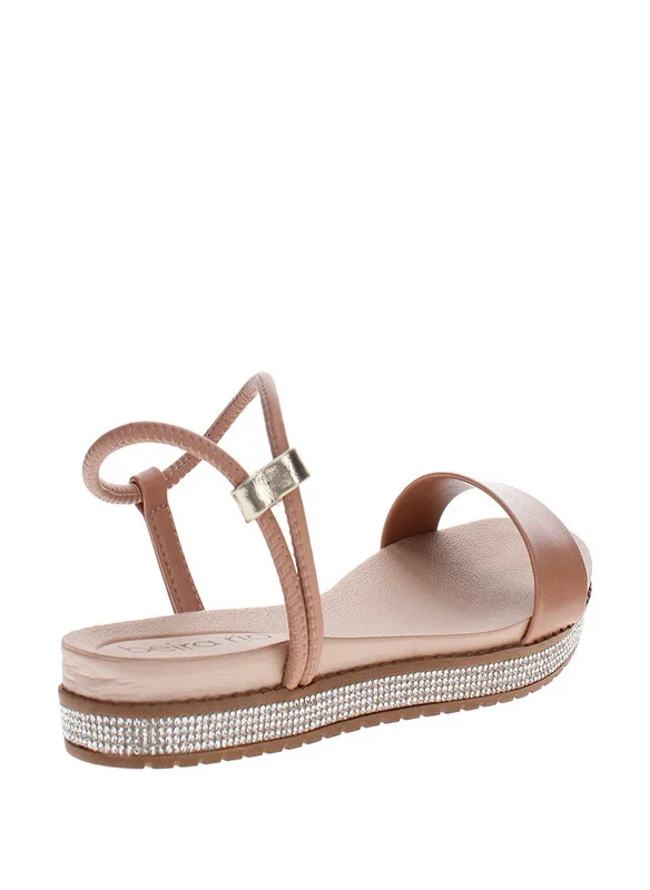 Beira Rio Beira Rio Ladies Flat Sandals Nude | Made In Brazil